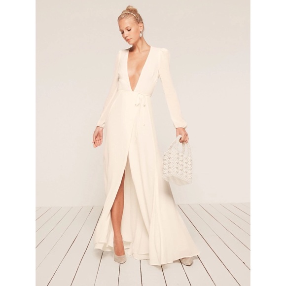 ivory high low wedding dress High Low Beach Wedding Dress Strapless White Bridal Gown WD297 US12 / White